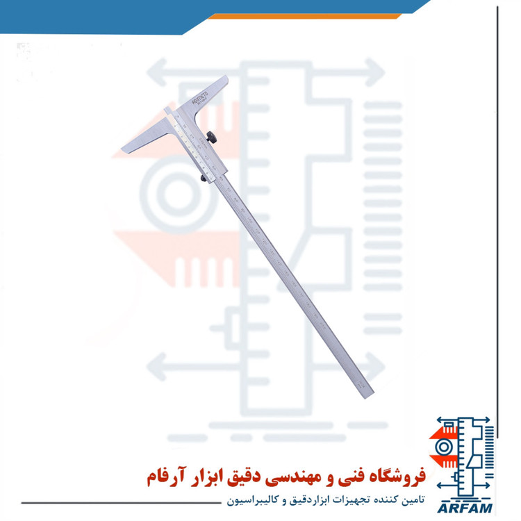 کولیس عمق سنج ورنیه آسیمتو لبه دار 200 میلی متر مدل 2-08-322