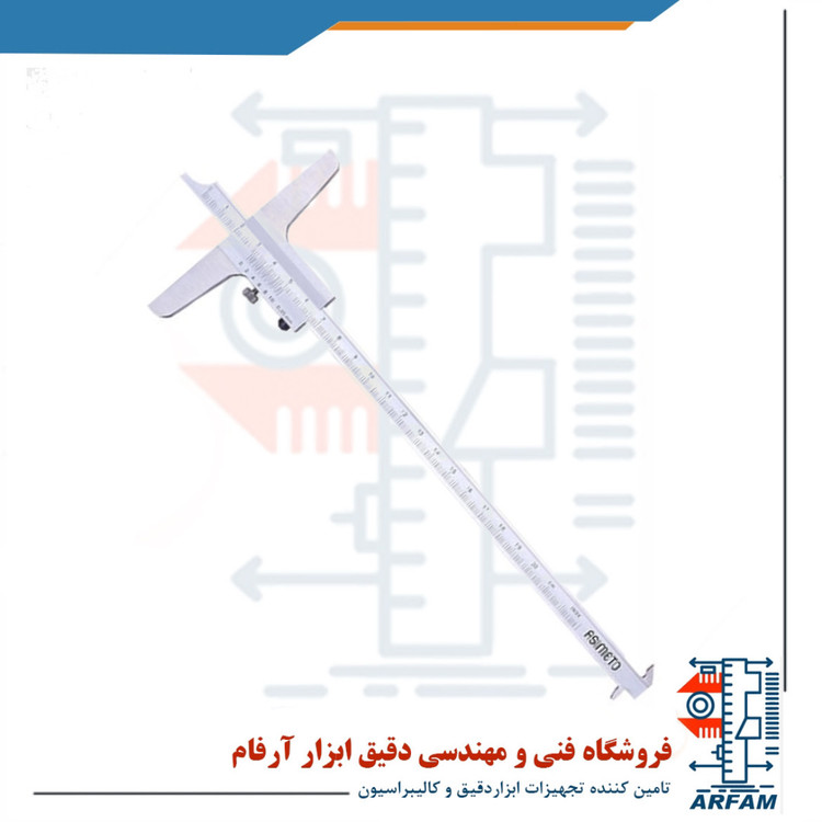کولیس عمق سنج ورنیه آسیمتو دو لبه 300 میلی متر مدل 2-12-331