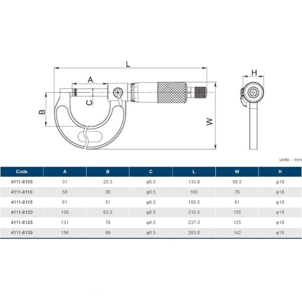 میکرومتر داسکوا 25-0 میلی متر خارج سنج مدل 8105-4111