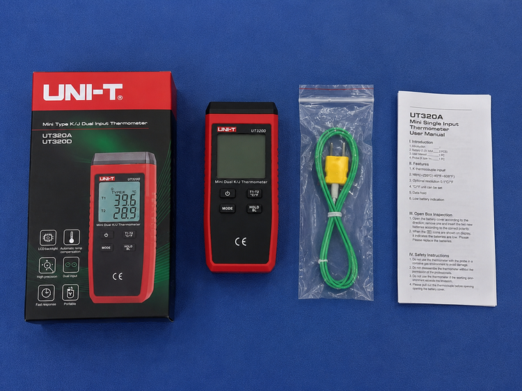 دماسنج ترموکوپل دو کانال تماسی یونیتی UNI-T UT320D